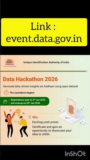 UIDAI (Aadhaar) Data Hackathon 🚀 | Cash Prizes 💰 | Apply Now! #hackathon #aadharcard #datascience