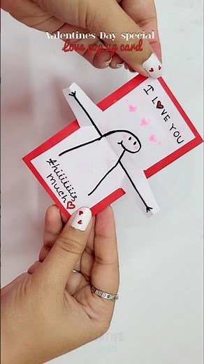Full tutorial 👆 DIY Valentines Day special CUTE pop up card ❤️ #shorts #valentinesday #handmadecards