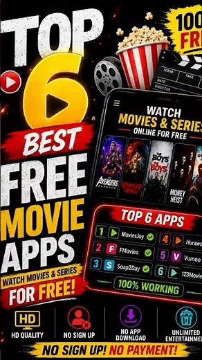 Top 6 Best FREE Movie Apps 🎬 | Watch Movies & Series Free 😱