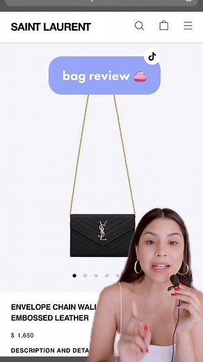 YSL wallet on chain review #ysl #handbagreview #greenscreen #parati #fyp #fashion #peruana