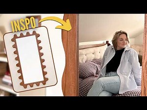 i diy a BEAUTIFUL wavy mirror! 😍 | Door Mural + Cozy Chair Thrift!