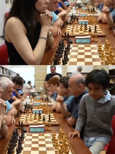 Reacción de una jugadora al perder frente a un niño en ajedrez