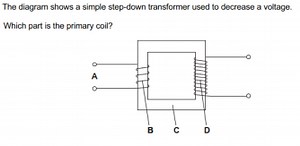 The diagram shows a simple step-down transformer used to decrea... | Filo