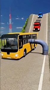 Long Colourful City Buses vs Low Pipes 💥 | BeamNG.drive #Shorts #beamngdrive #beamng #crash