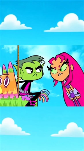 STARFIRE AND BEAST BOY TURNED INTO ENEMIES OVER CANDY! 😱🍭#shortvideo