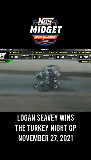 13K views · 204 reactions | Wheels Up!  Logan Seavey is on a roll of late as the most recent USAC NOS Energy Drink National Midget winner. Back in 2021, he scored a crown jewel victory at the #TurkeyNightGP. Seavey intends to become a 2-time TNGP winner this Saturday, Nov 29, at California's Ventura Raceway! ️ VenturaRaceway.com | USAC Racing | Facebook
