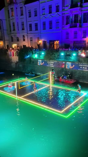 Fun Volleyball Games on Water in Ljubljana, Slovenia