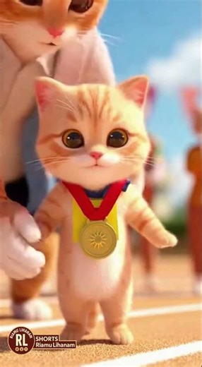 Baby Kitten Wins School Race & Gold Medal