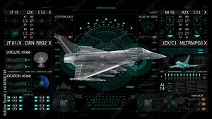 Military jet HUD interface screen