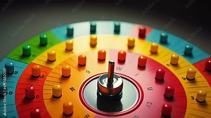 A detailed of a happiness meter, demonstrating the different factors that contribute to an individuals subjective sense of happiness.