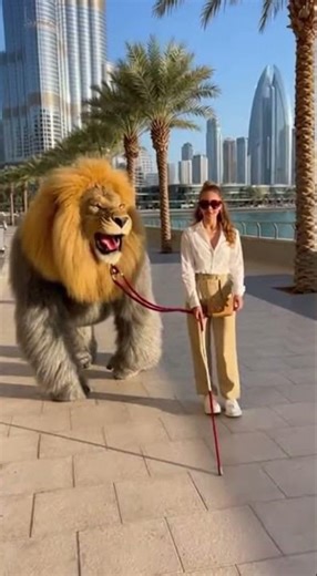 She Took a MUSCLE Lion for a Walk… People Were SHOCKED 😂🦁