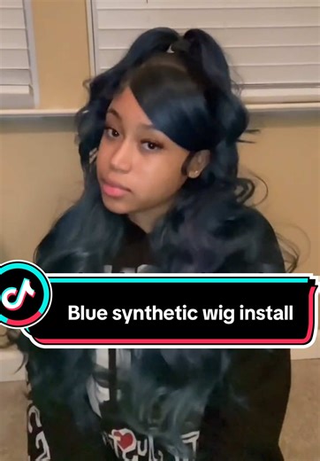 Dark blue wig install💙🖤 #wiginfluencer #wiginstall #fypシ゚viral #fyp #bluewig