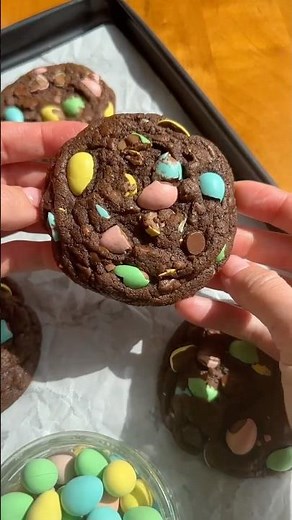 Baking Mini Egg Chocolate Cookies #Baking #Shorts