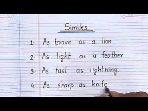 Similes | what is Simile | example of simile | 10 common Similes