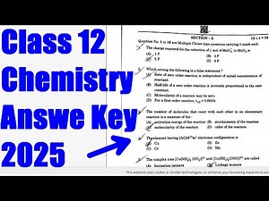 Class 12 Chemistry Answer Key 2025 (Set - 1) | Class 12 Chemistry Question Paper 2025 With Solutions