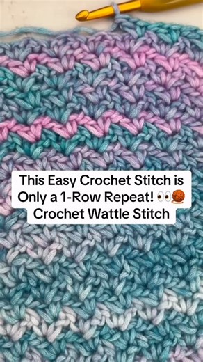 Hope Corner Farm on Instagram: "🧶East Wattle Stitch Crochet Tutoral🧶 The Wattle Stitch is an easy 1-row repeat crochet stitch that’s perfect for beginners and relaxing crochet projects. Simple, textured, and easy to remember! It’s great for crochet blankets, scarves, dishcloths, and more cozy crochet projects. 💬what would you make with this stitch? ❤️Save this reel for later & follow for more crochet tutorials! #crochettutorial #crochetforbeginners #crochet #crochetreels #crochetaddict #learn