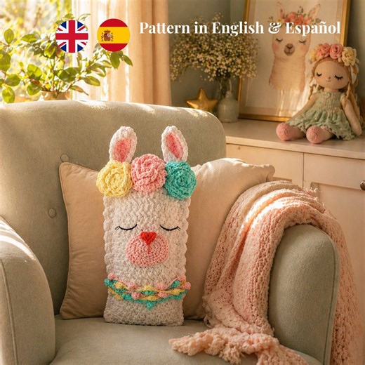 Crochet Llama Pillow Pattern PDF | Crochet Llama Pillow Pattern | Chenille Amigurumi Cushion | Instant Download - Etsy