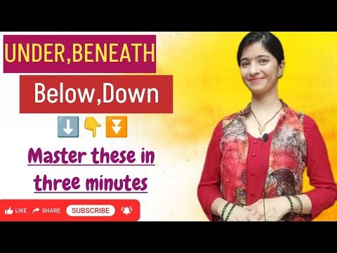 Under vs Beneath vs Below vs Down | Difference Explained in Simple Hinglish | English Grammar Lesson