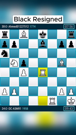 Highlight from an online chess game — Black resigned after a decisive tactical sequence. ♟️ Online Chess ASMR — pure board sounds and smooth piece movement; no talking, no idle time. Enjoy the rhythm of each move and the clean board audio. If you liked this clip, tap 👍 and subscribe for more ASMR chess highlights! #OnlineChessASMR #ASMR #Chess #satisfying #fbreels | Online Chess ASMR