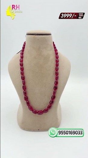 Limited Edition Ruby Raw Material | Tumble Shape | 20 Inches | RH Jewellers