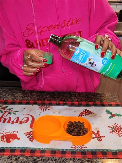 Tropiclean fresh breath, water additive! No brushing needed,just add to their water and DONE! #tropiclean #freshbreath #dogcare #dogmomlife🐾🐶 #pettok