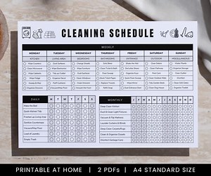 ADHD Family Cleaning Schedule: Editable Chore Checklist (printable PDF) - Etsy