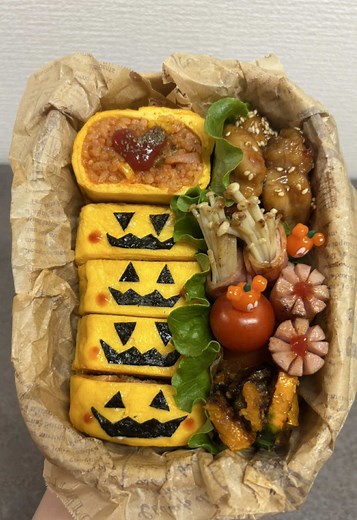 簡単一口オムライスのハロウィンレシピ