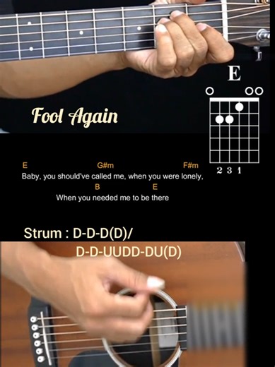 Easy Guitar Tutorial: Fool Again with Chords