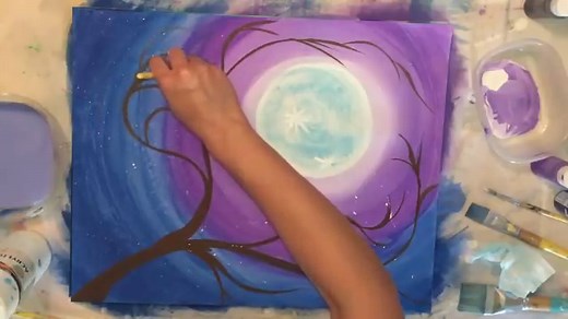 Cherry Blossom Tree Painting - Step By Step Painting For Beginners