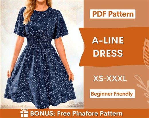 A-line Dress Sewing Pattern | Summer Dress Pattern | Women Sewing Pattern | Sewing Patterns | Dress Pattern | Women Pattern | Midi Dress - Etsy