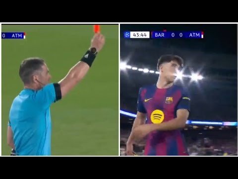 Pau Cubarsi Tarjeta Roja 🟥 | Barcelona vs Atl Madrid 0-2 | Resumen & goles | Liga de Campeones 26