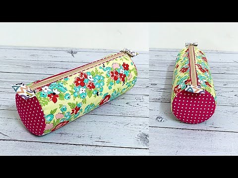 How to make a box pouch | DIY Tube Pencil Case | Sewing tutorial