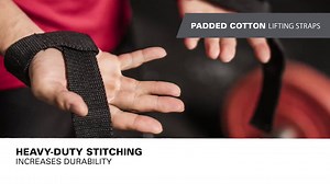 Harbinger Padded Cotton Weightlifting Support Straps Black, 21.5"