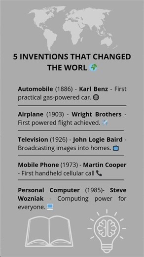 5 INVENTIONS THAT CHANGED THE WORL 🌍