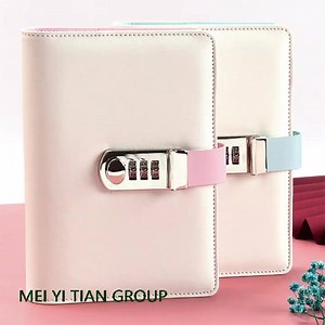 PU Leather Diary With Lock A5 A6 Refillable Secret Journal With 90 Sheets Line Paper Waterproof Password Locking Diary for Teen