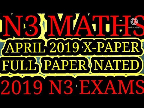 Mathematics N3 April 2019 Question Paper and Memo| Mathematics N3 Past Papers and Memo