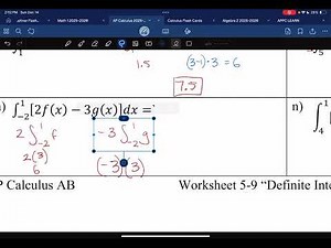 AP Calculus AB Worksheet 5-9 “Definite Integral Rules”