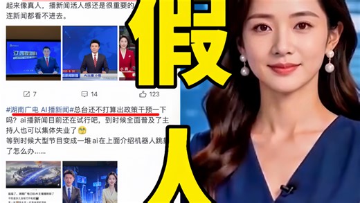 好诡异！湖南广电已经用AI开始播报新闻了！正式启用AI主播和AI导播！AI在一步步占据人的岗位将面临失业！新闻女王AI新闻情节照进现实还是太超前了…