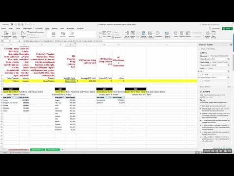Building a Summary Sheet with Excel IFS Functions