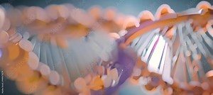 An artistic representation of DNA, combining science and art to depict the beauty and complexity of life’s building blocks