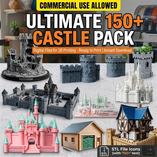 150+ Castle STL Files Bundle, 3D Print Medieval Castle Models, Fantasy Castle STL Pack, Miniature Buildings Stl, Tabletop Terrain Stl - Etsy Australia
