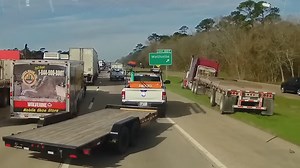 An 18-wheeler drove on the shoulder - and nearly took someone with it