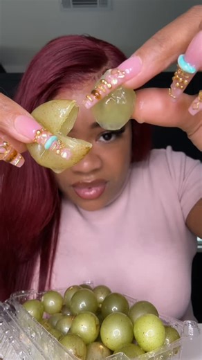 Pepperoncini P 🧜🏽‍♀️ | Foodie Content Creator on Instagram: "This was my first and LAST time having a muscadine bronze grape. FULL review of me trying it on tiktok! K byeeeeeee! 👏🏽 #muscadinebronzegrapes"