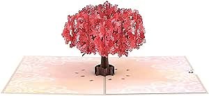Lovepop Mother's Day Pop-Up Card for Her - 3D Greeting Cards for Mom, Wife, Women - Red Sakura - 5" x 7" Tree Card - Blank Notecard and Envelope Included