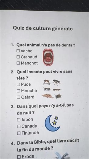 195K views · 4K reactions | Quiz de culture générale #fyp #pourtoii #culture #challenge | Stéphanie Bruno | Facebook
