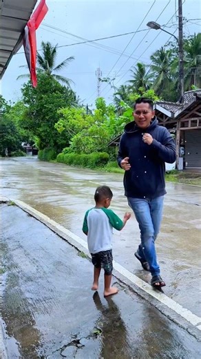 It's raining here, dad has to run.