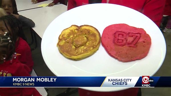 Travis Kelce, Kodiak Cakes serve Red Friday pancake breakfast for kids at Operation Breakthrough