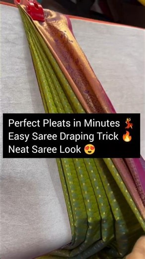 Saree Pre Pleating Tutorial Easy & Perfect Saree Draping| DM for Booking| Swarna’s Makeovers#shorts