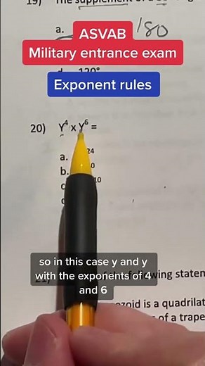 ASVAB AFQT Math Knowledge answers 20