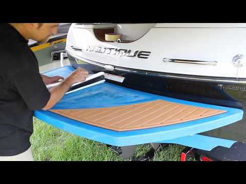 Installing a new set of SeaDek swim platform pads